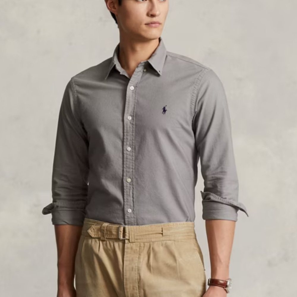 Ralph Lauren Classic Oxford Shirt | Gray | Size Large